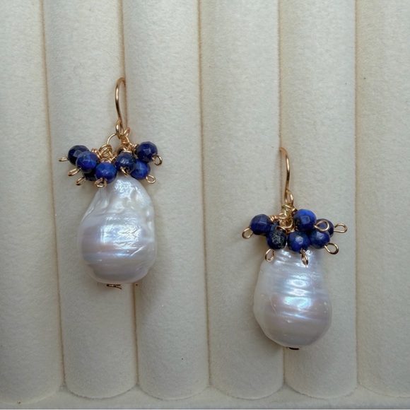 Thea Sophia Design Jewelry - Lapis Pearl Earrings